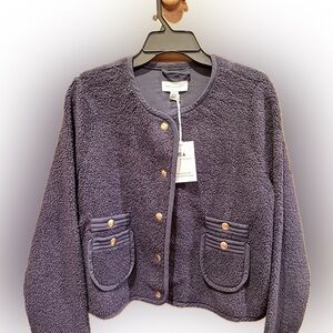Free Assembly Navy Blue Sherling Women's Jacket size large